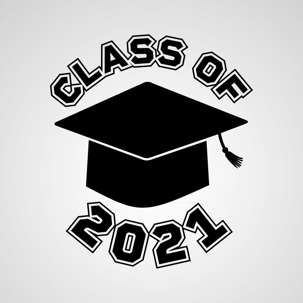 Vector illustrate design graduation 2021 logo and design for tshirt