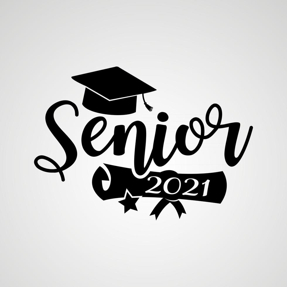 Vector illustrate design graduation 2021 logo and design for tshirt