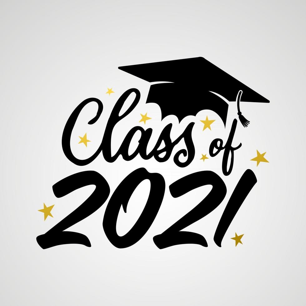 Vector illustrate design graduation 2021 logo and design for tshirt