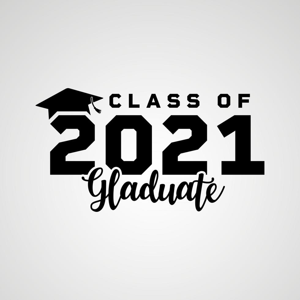 vector ilustrar el diseño del logotipo de graduación 2021 y el diseño de la camiseta