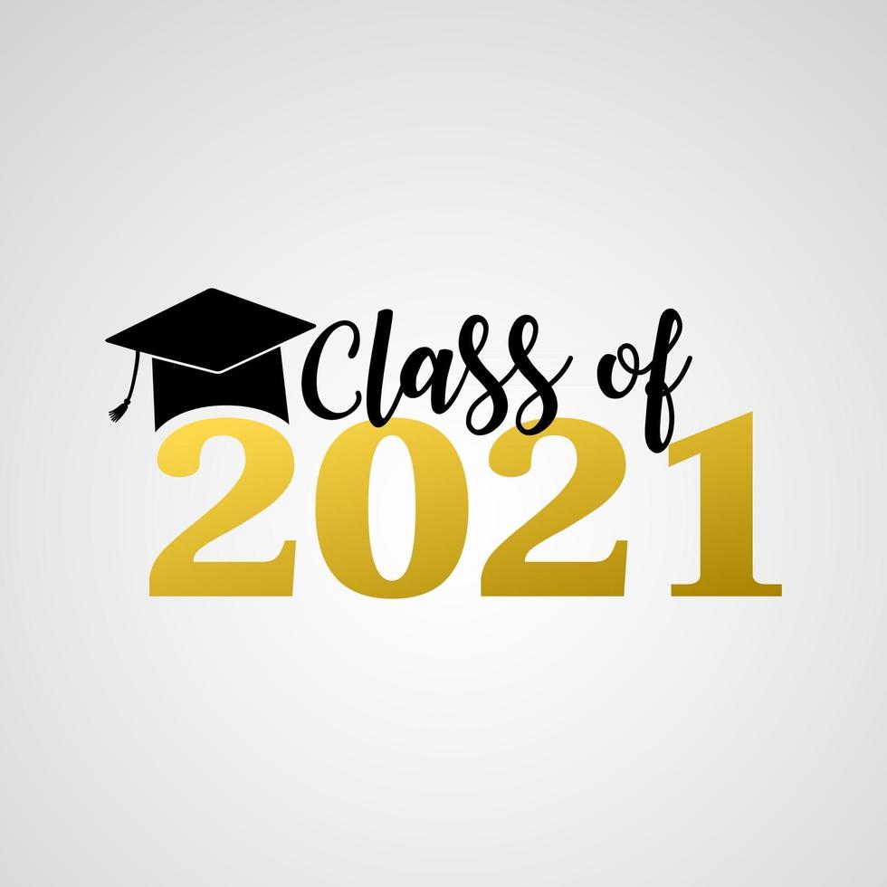 Vector illustrate design graduation 2021 logo and design for tshirt