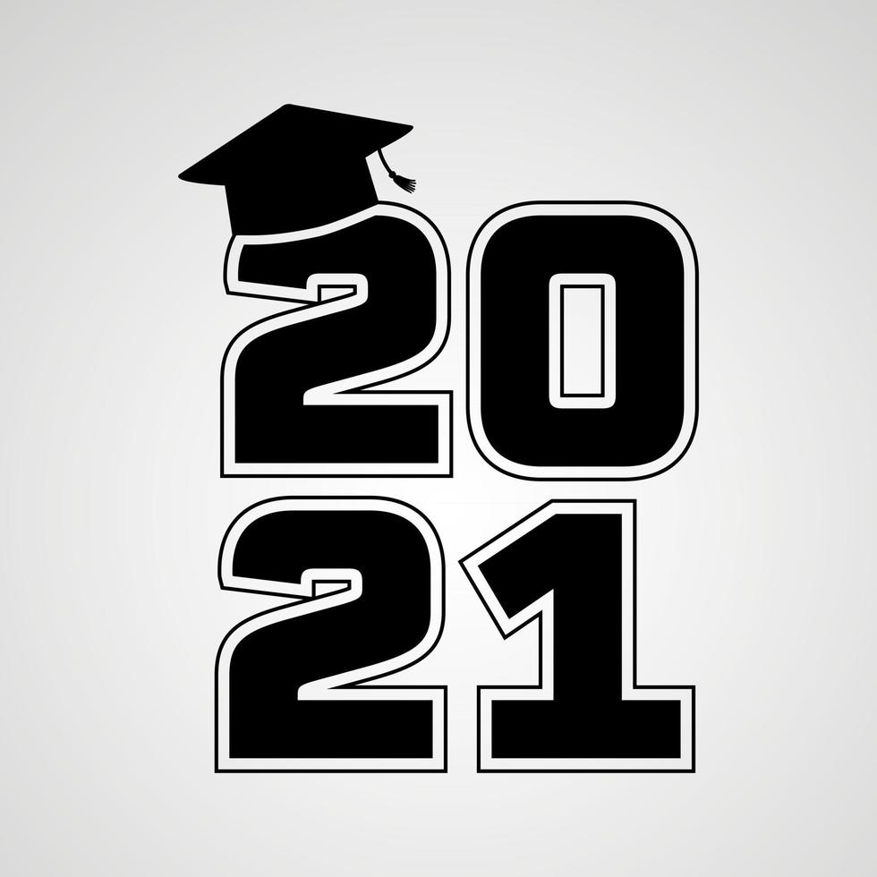 Vector illustrate design graduation 2021 logo and design for tshirt