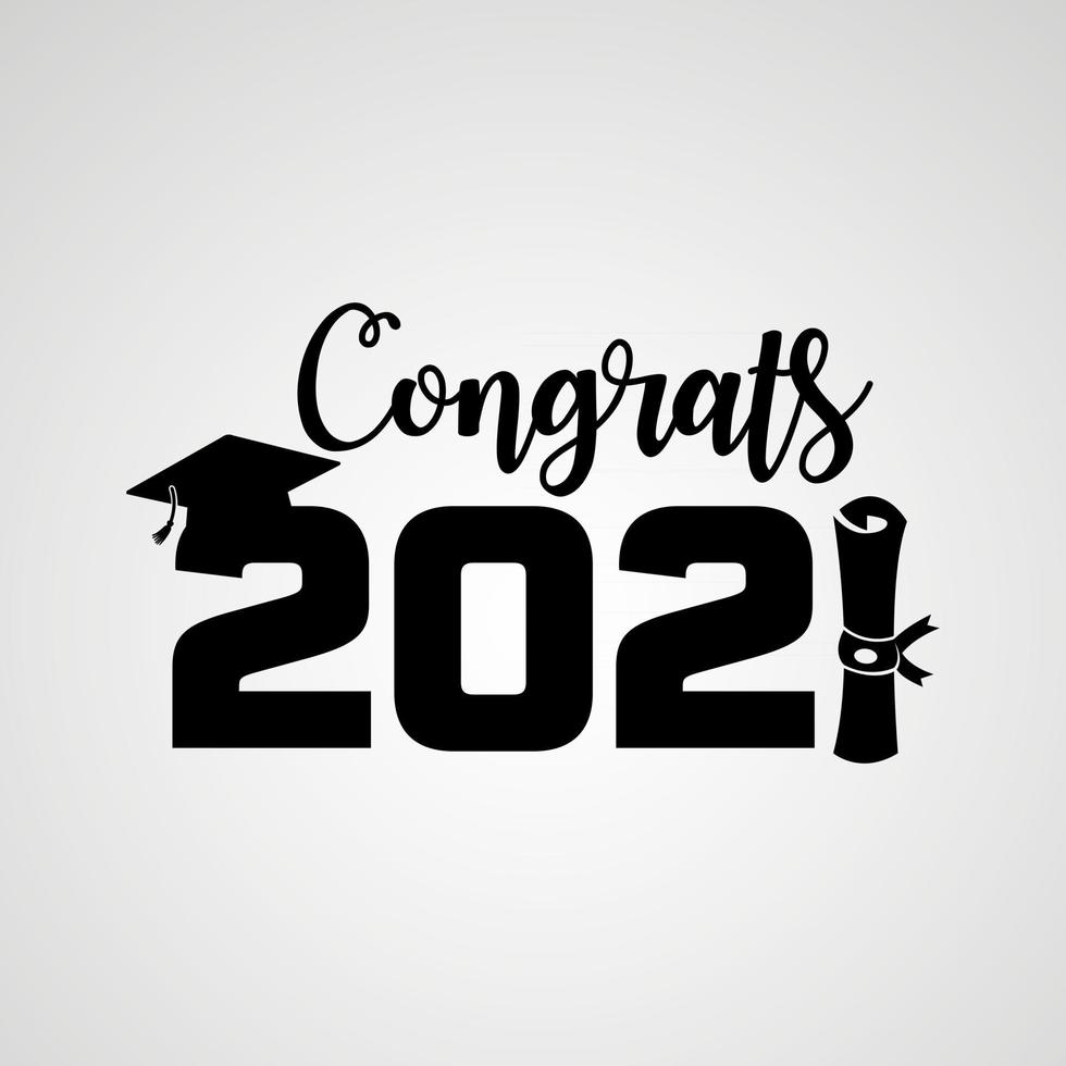 vector ilustrar el diseño del logotipo de graduación 2021 y el diseño de la camiseta
