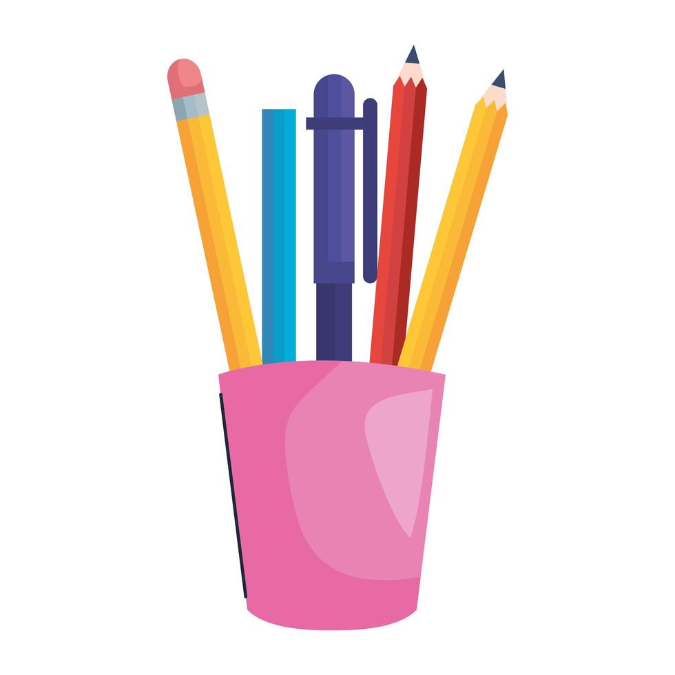 pencils holders icons vector