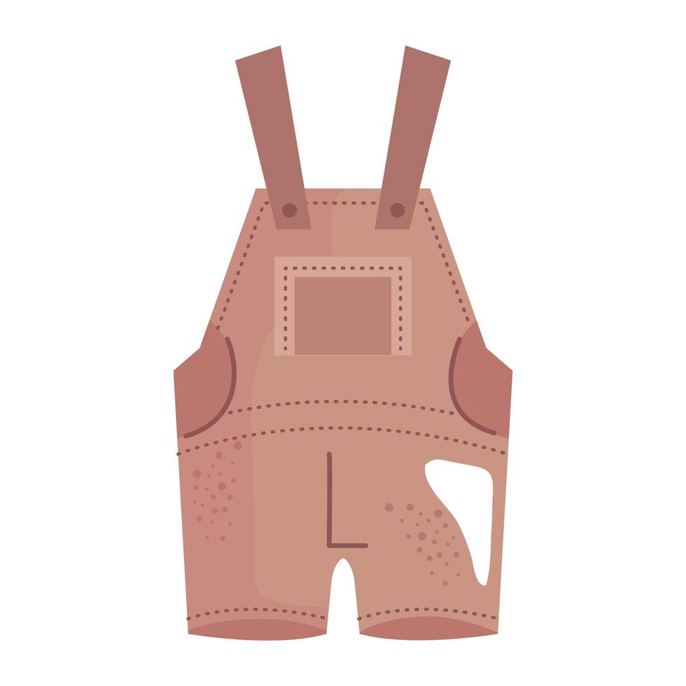 baby overalls clothes isolated icon vector