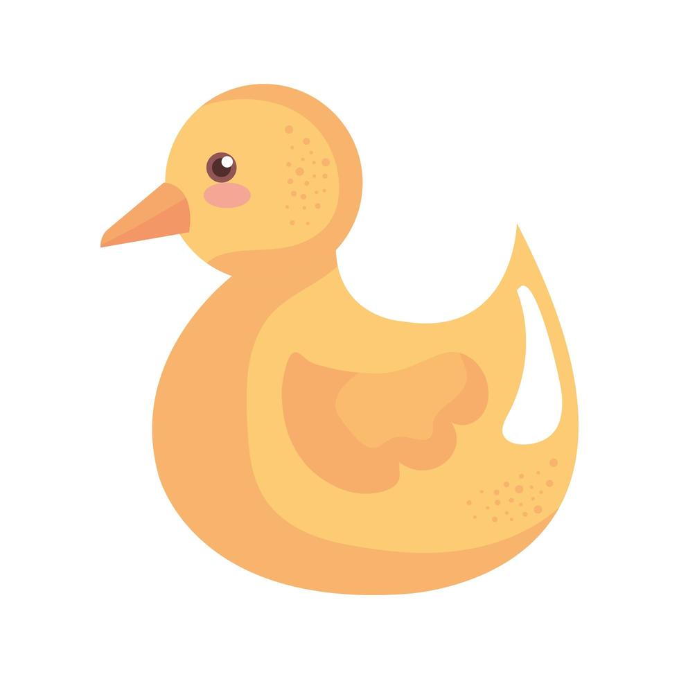 icono de juguete flotante de pato de goma de bebé vector