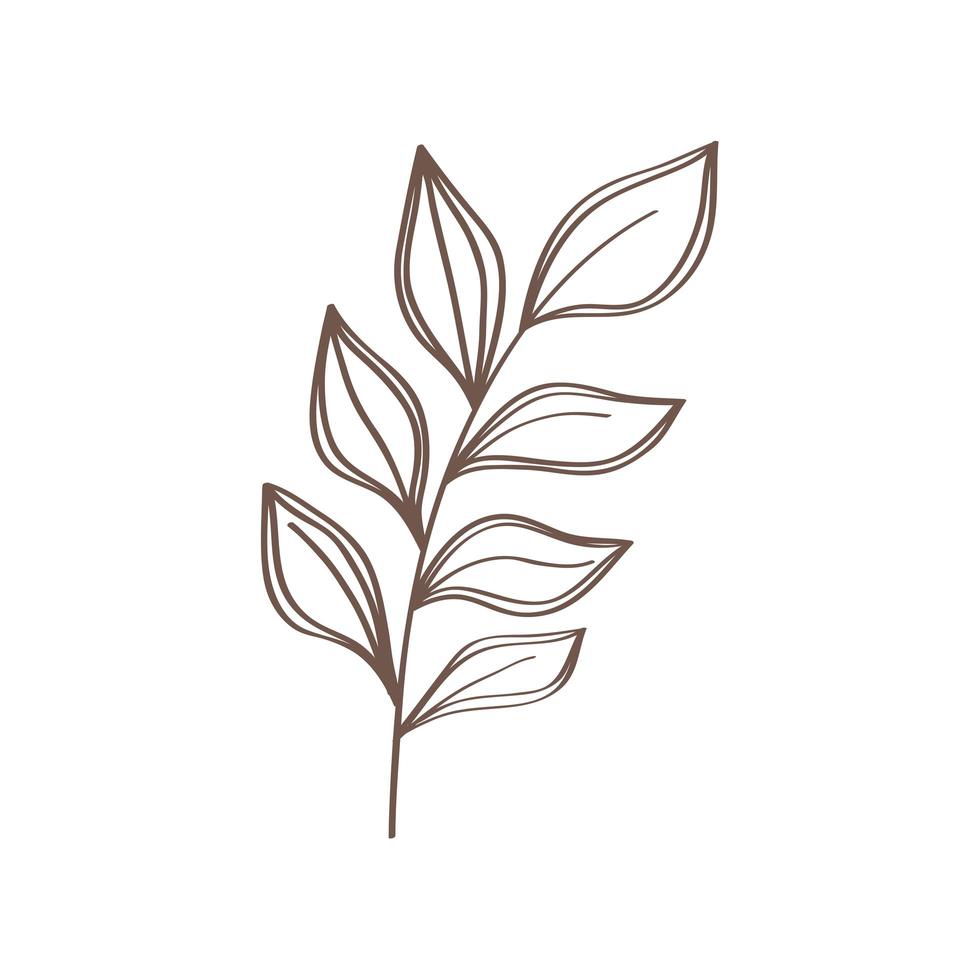 leafs plant hand drawn style icon vector