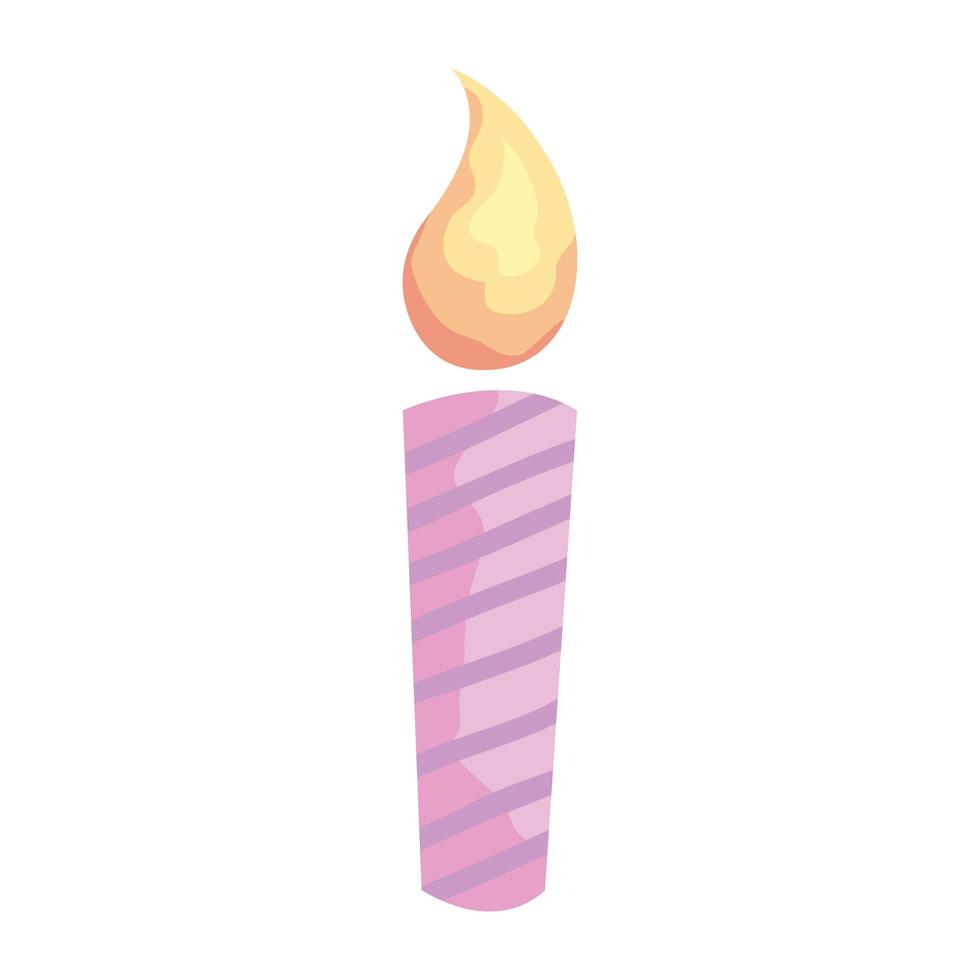 birthday candle fire acuarela style icon vector