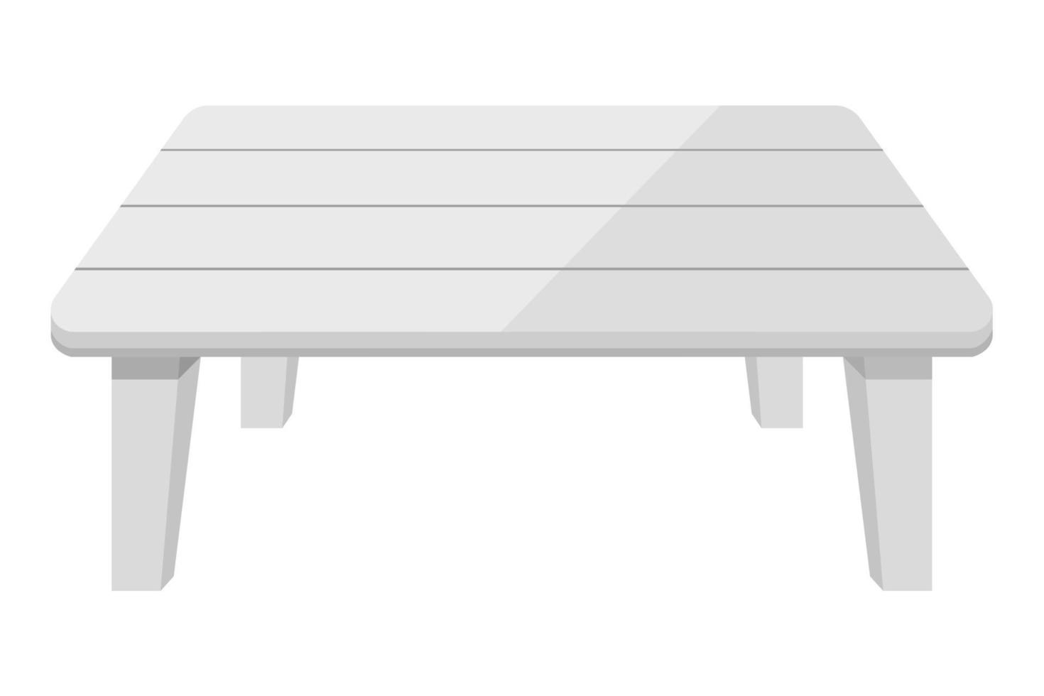 mesa de plástico blanco en blanco vector