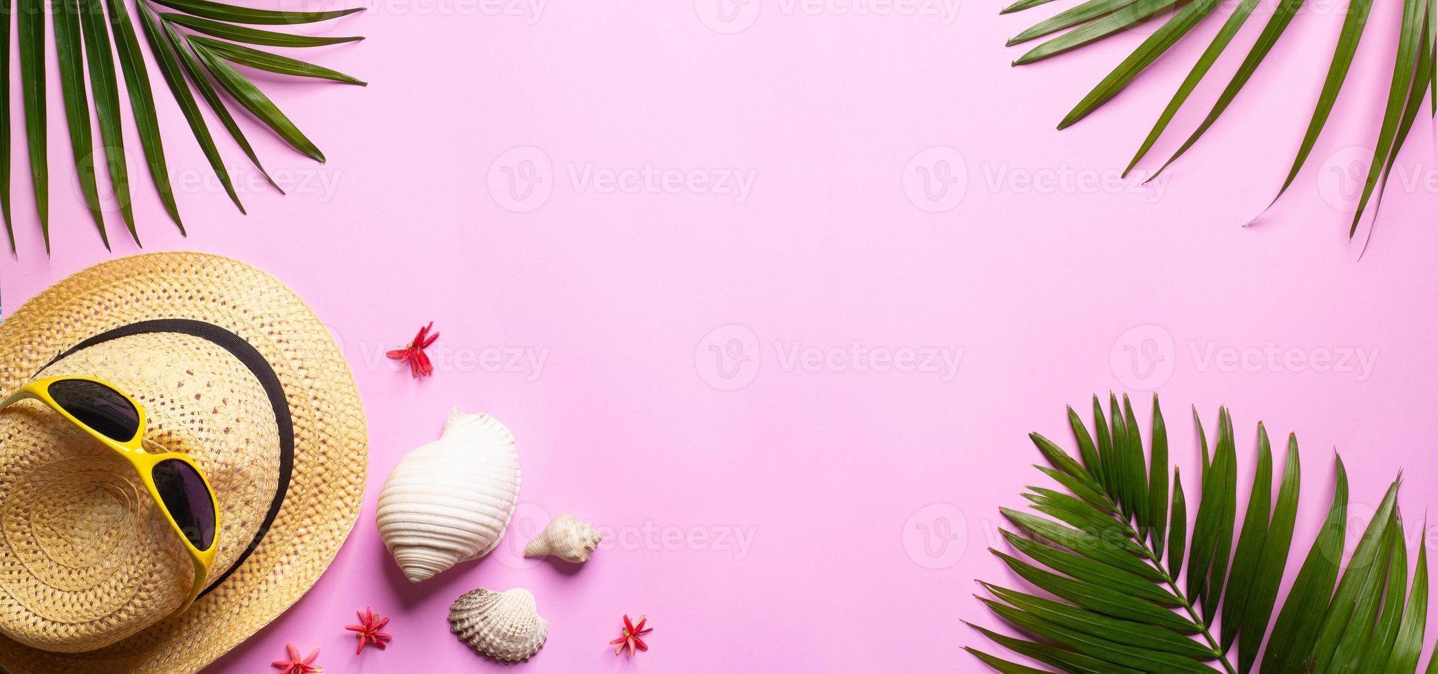 Seashell with summer background photo