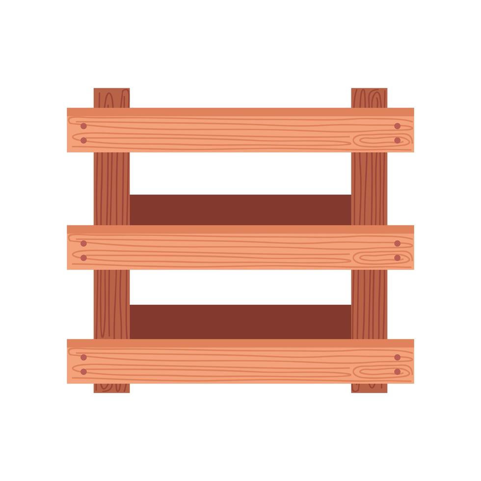 Icono aislado de caja de canasta de madera vector