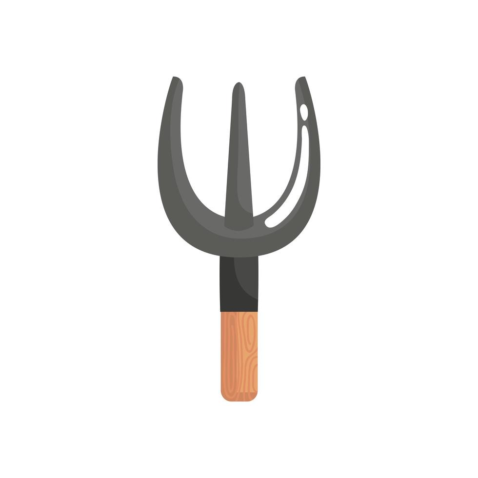 rake gardening tool isolated icon vector