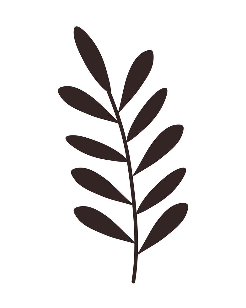 leafs branch foliage silhouette icon vector