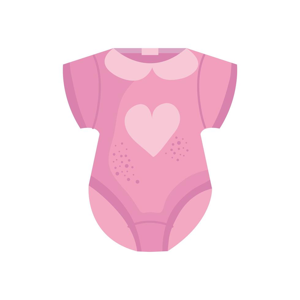 vestido rosa bebé con icono de corazón vector