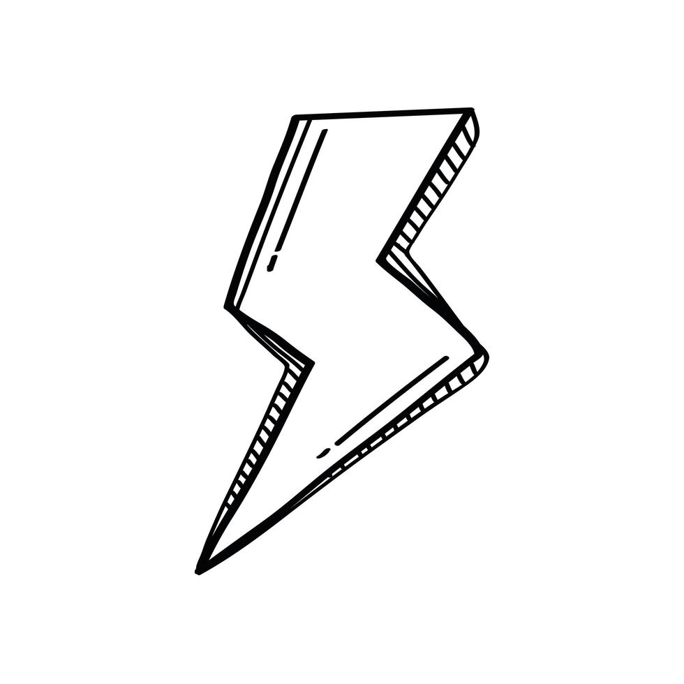 thunder ray power doodle style icon vector