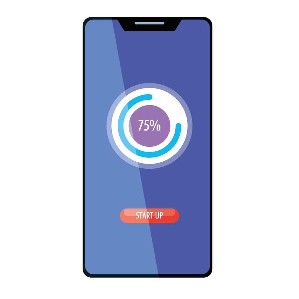 smartphone device with percent icon vector