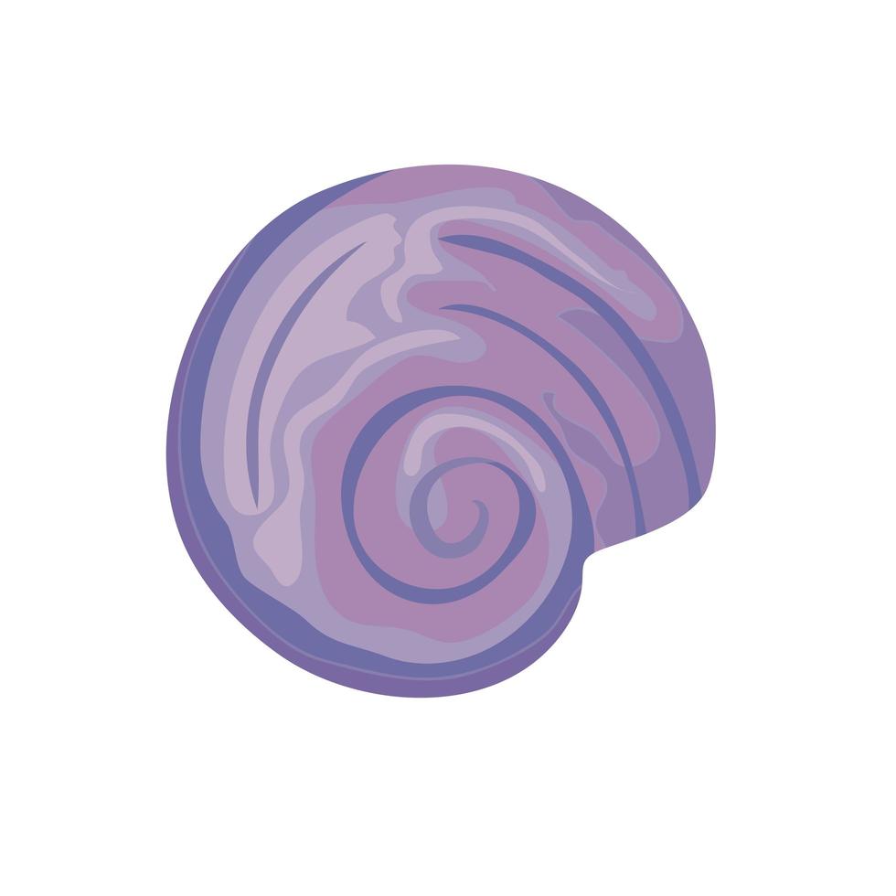 caracol de concha de mar color púrpura icono aislado vector