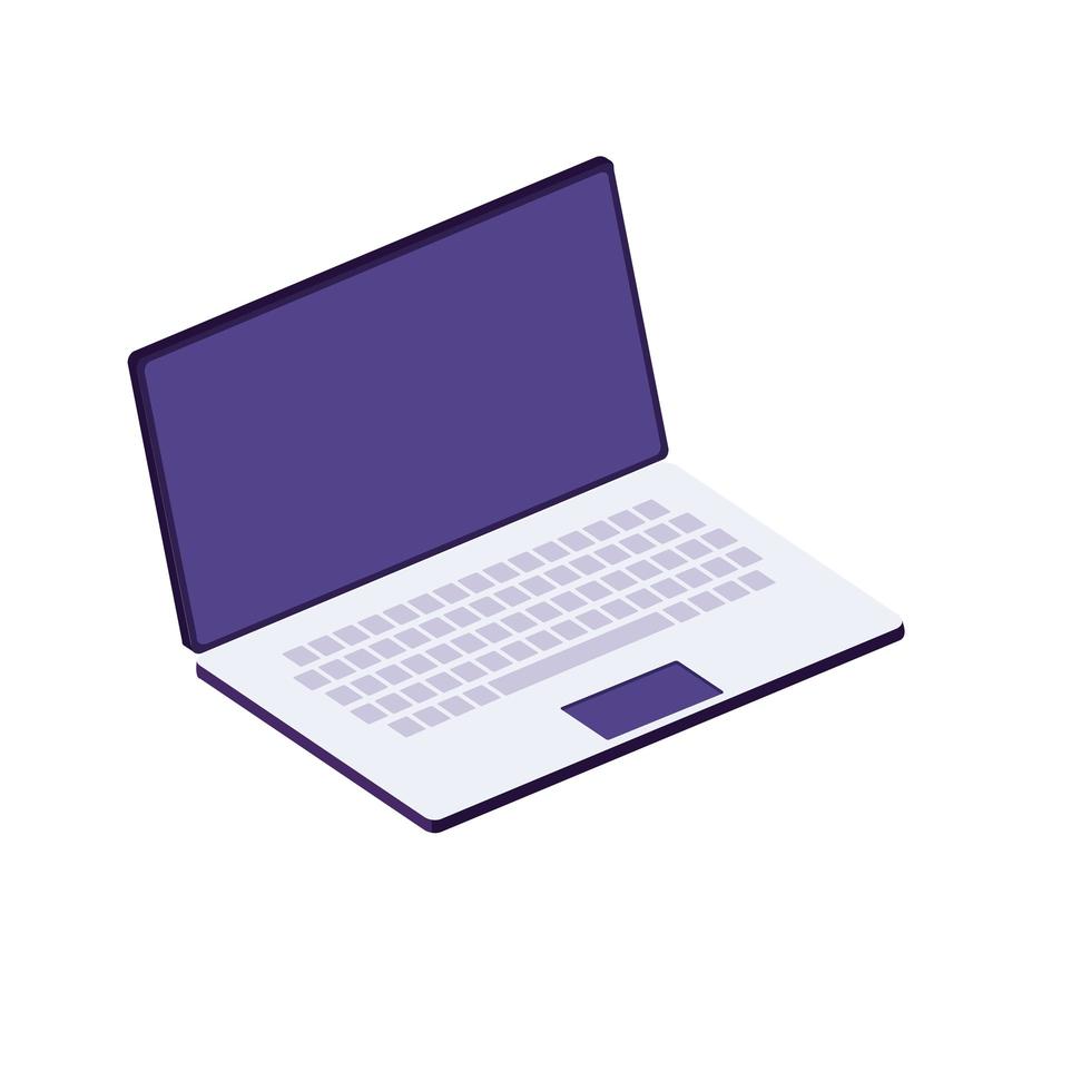 laptop computer device isometric icon vector