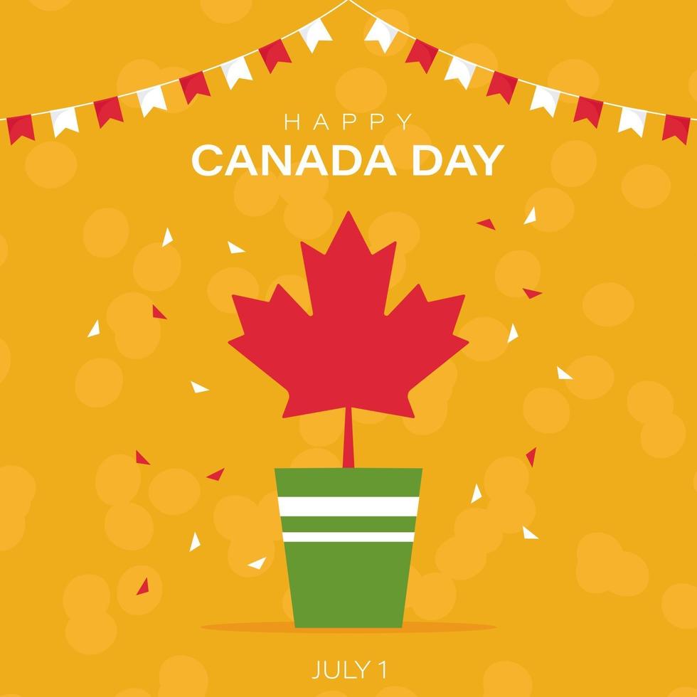 Greeting card for Canada Day holiday vector