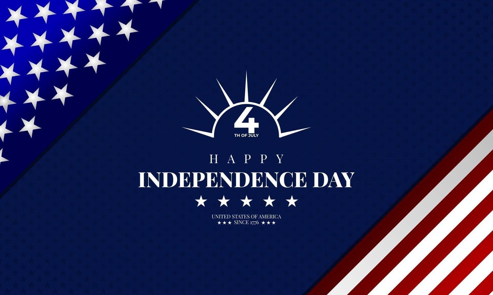 Feliz 4 de julio diseño de fondo del día de la independencia de EE. UU. con bandera estadounidense vector