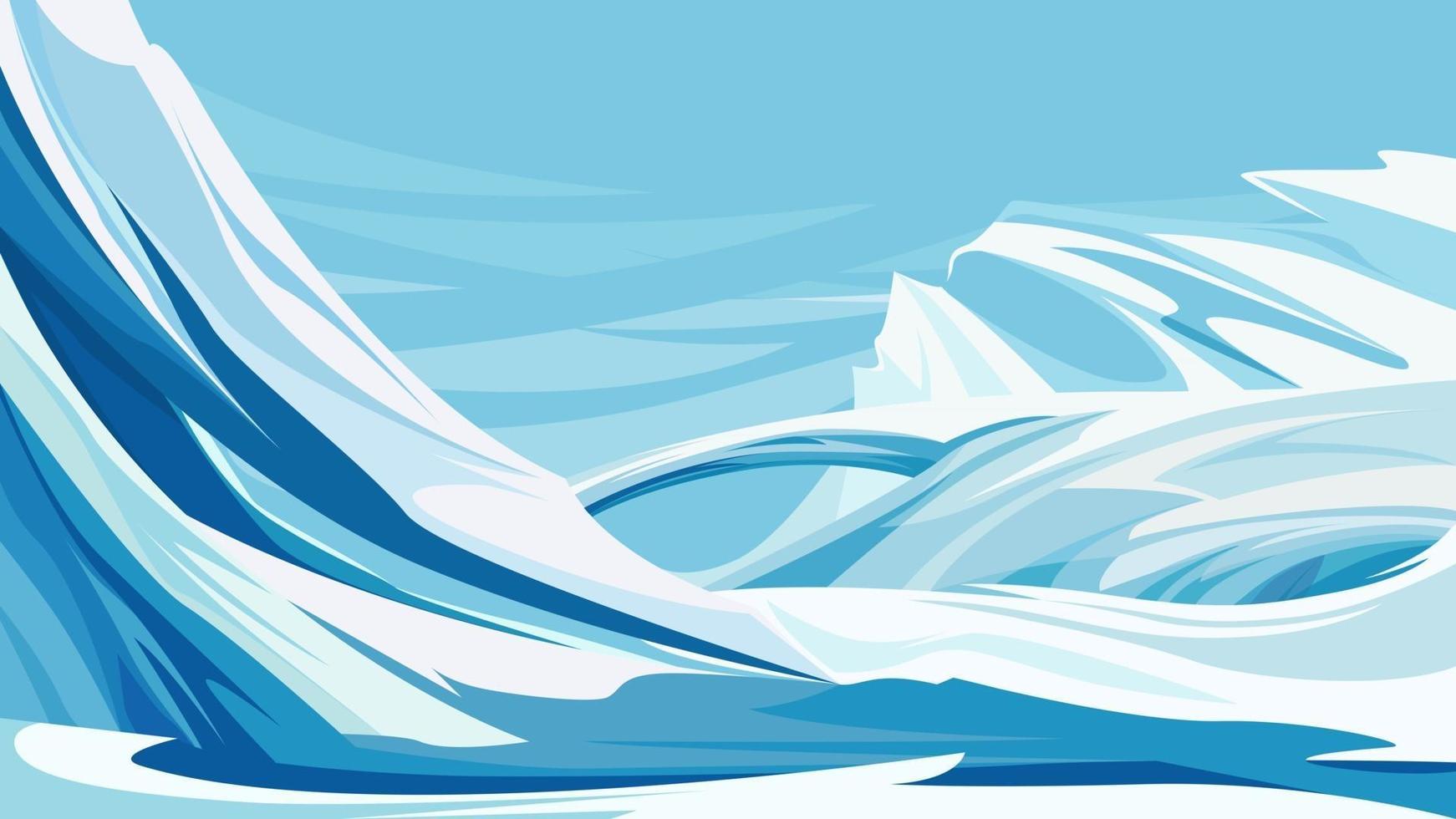 Beautiful icy mountains vector