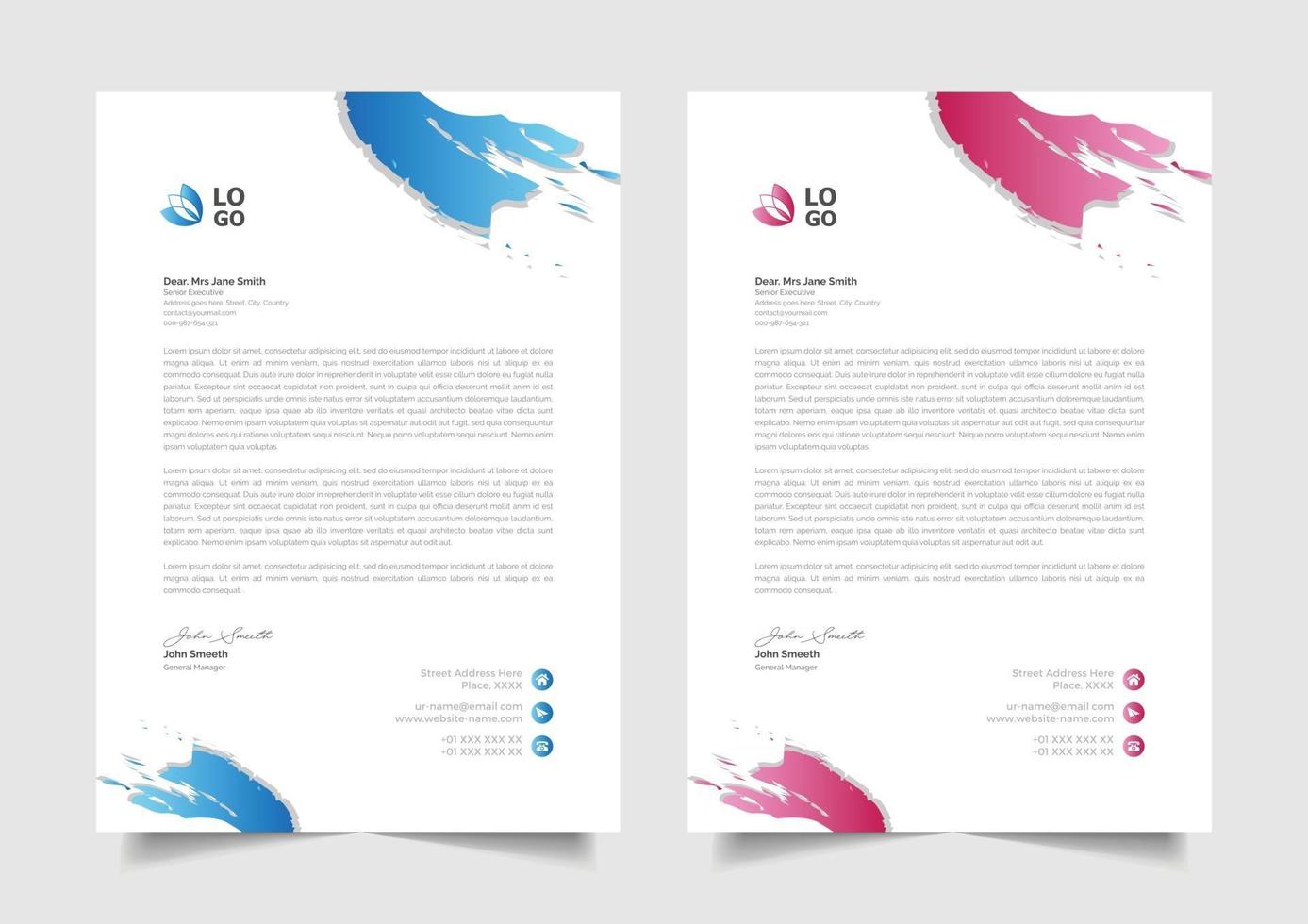 abstract simple letterhead design for business victor template vector