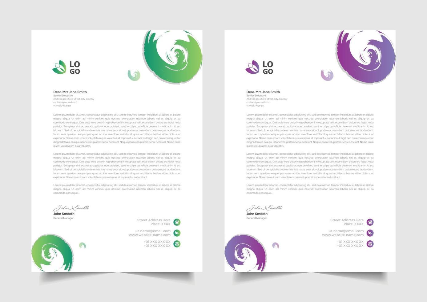 abstract simple letterhead design for business victor template vector