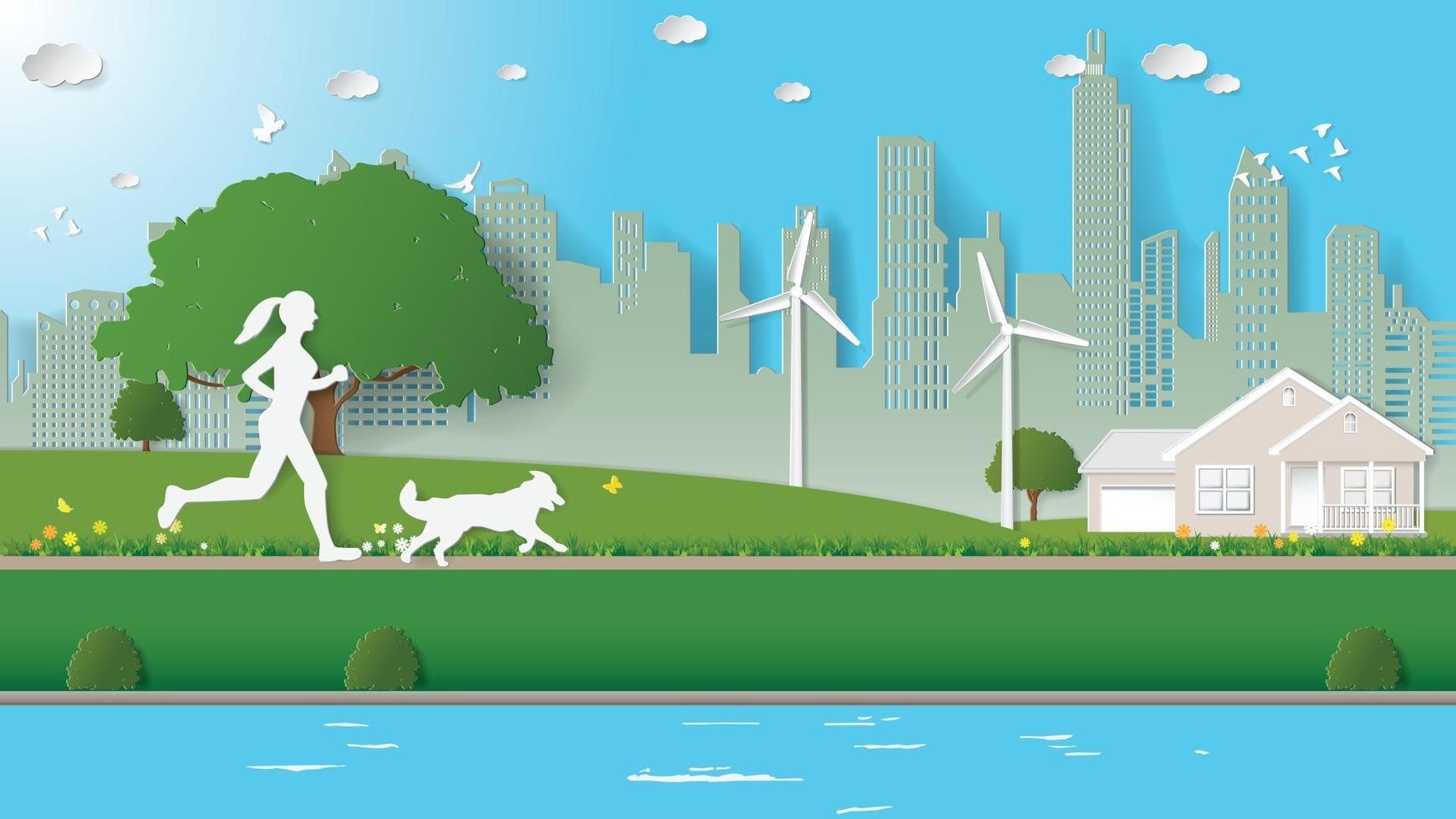 Green sustainable renewable energy technology vector