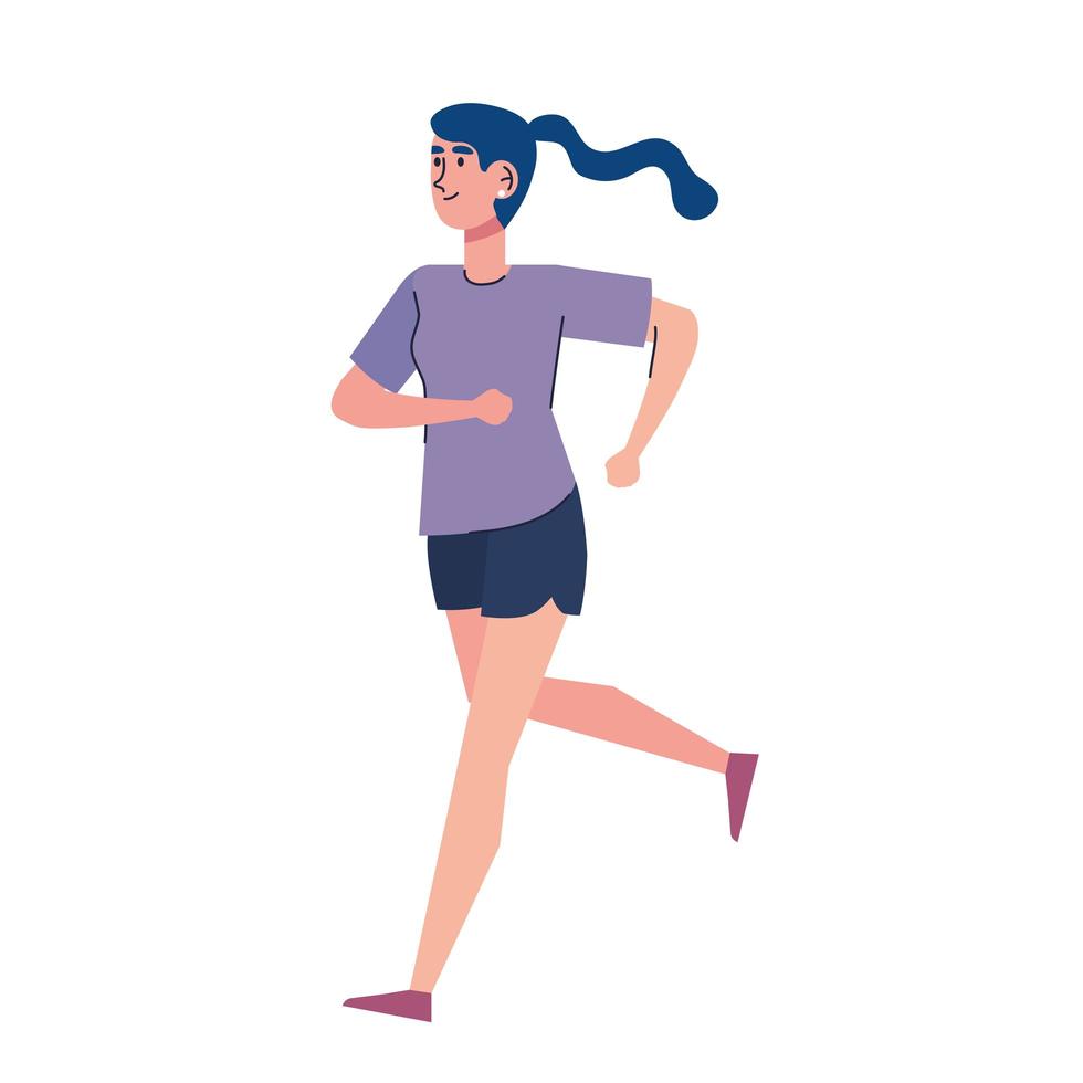 young athletic girl running character vector