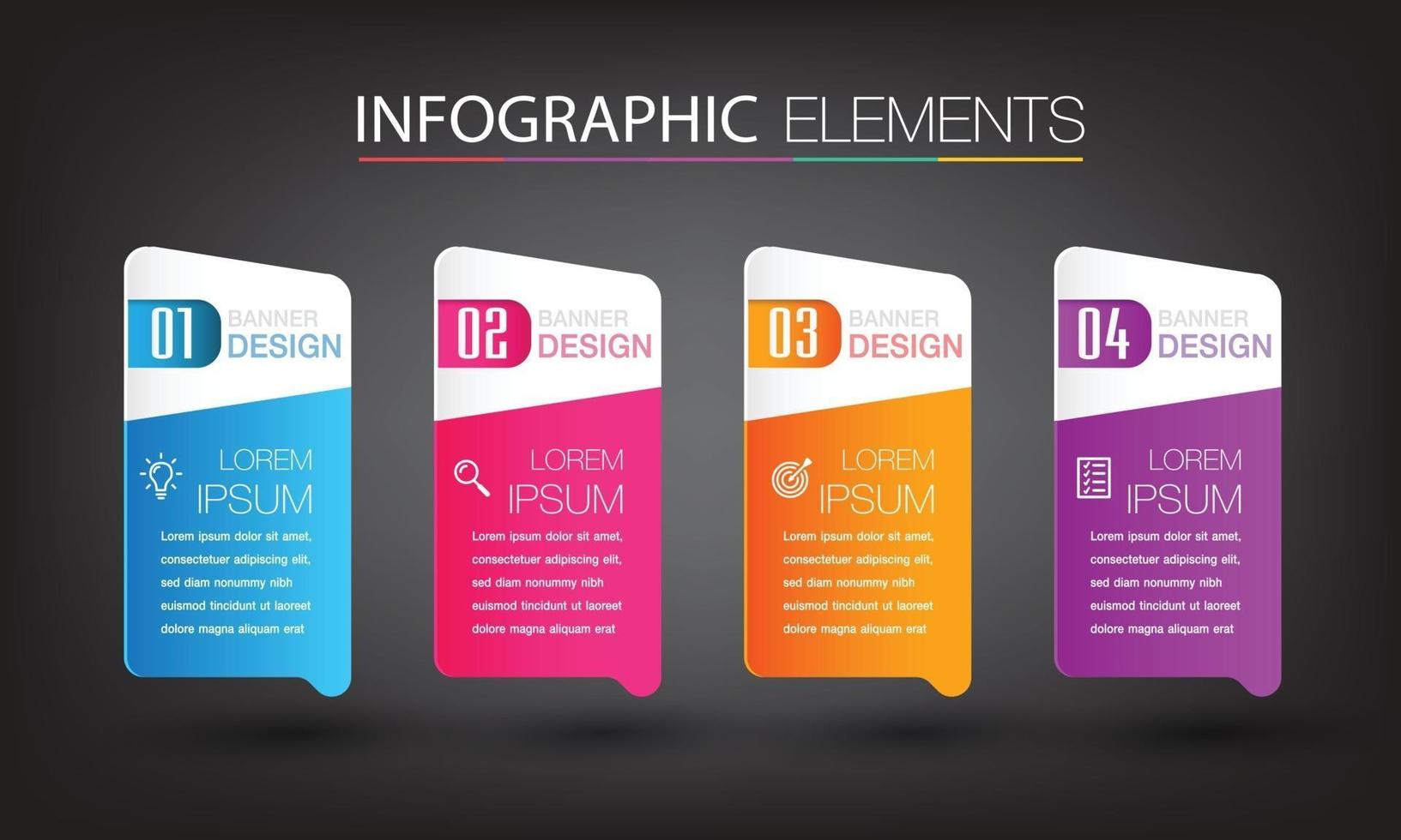 modern text box template banner Infographics vector