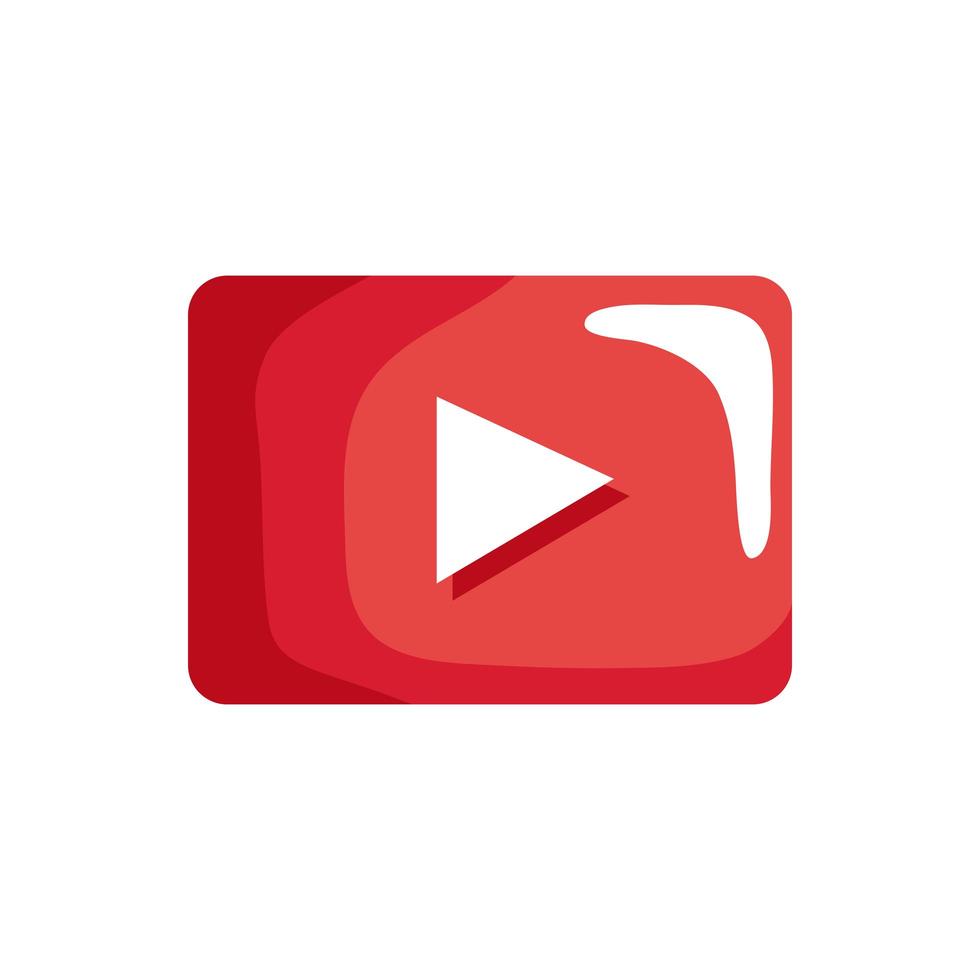 media player button red icon vector