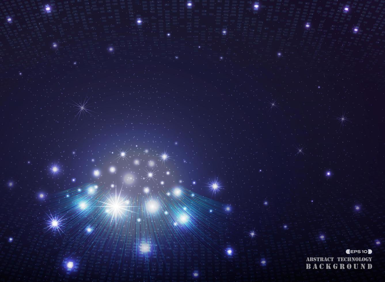 Galaxy futuristic technology geometric dark background with glitters. vector