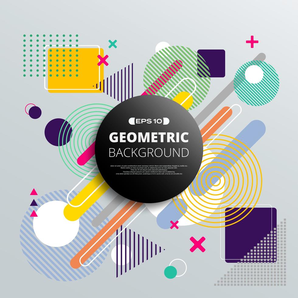 Abstract of colorful geometric pattern background with space in center. vector