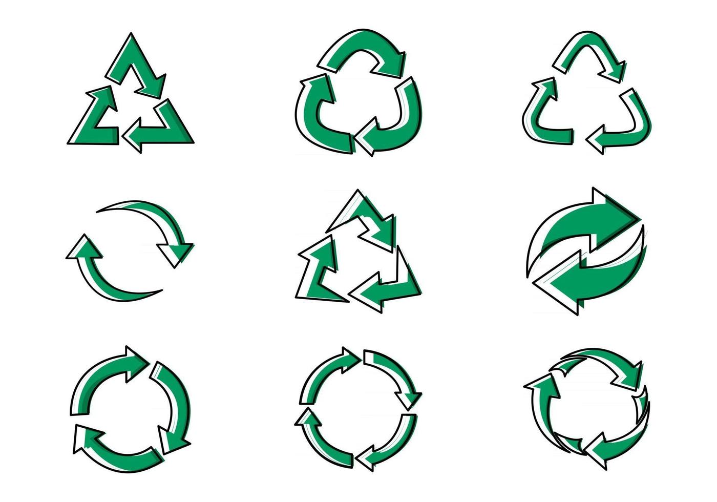 Recycle Icon Set Symbol Vector Illustration Design