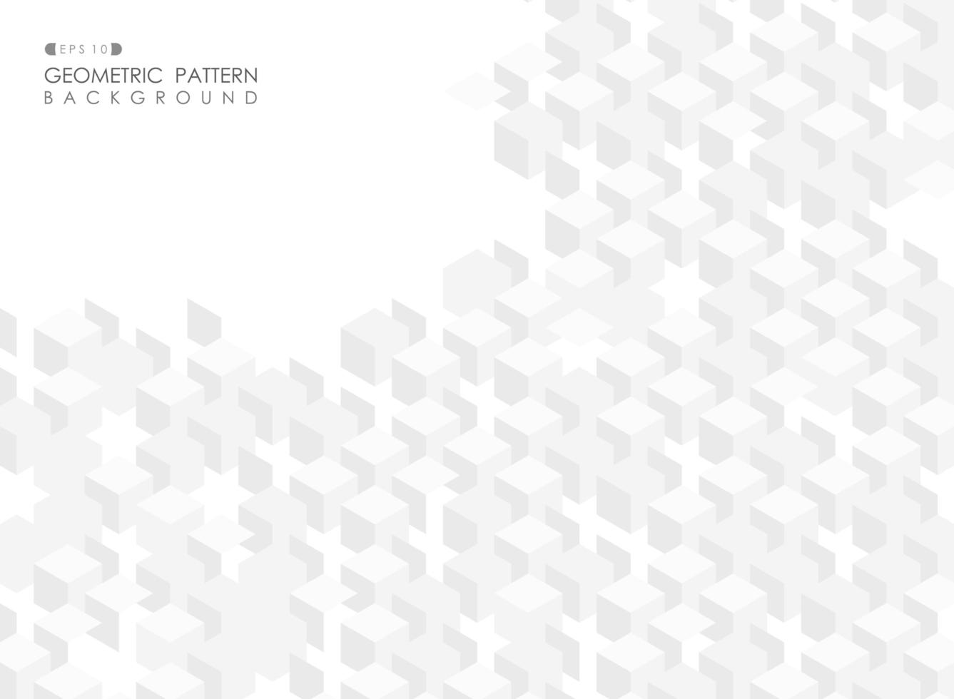 White gray geometric cube pattern data background. vector