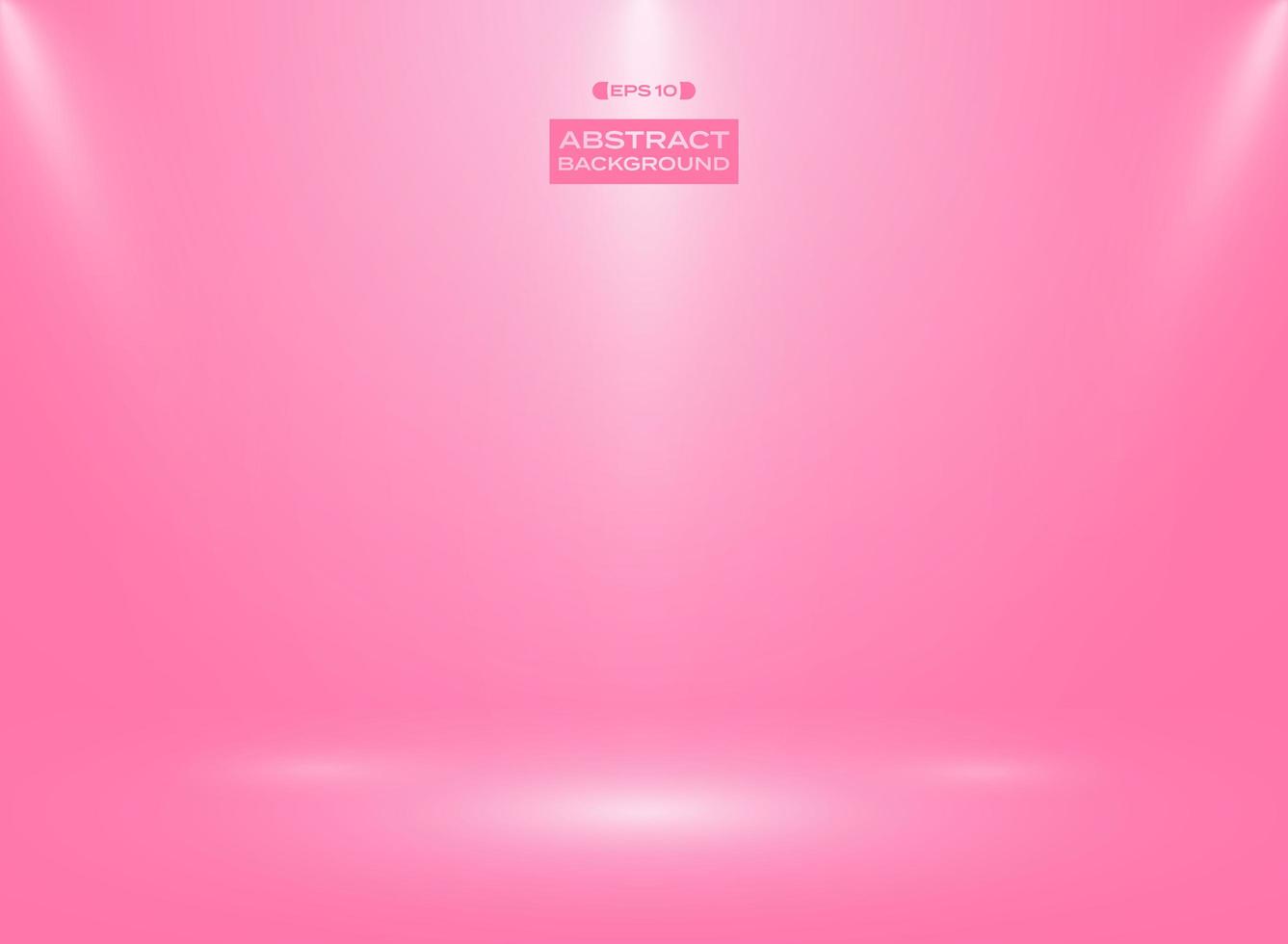 Abstract gradient pink color in studio room background with spotlights. vector