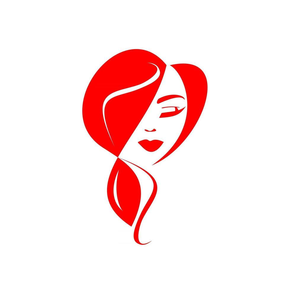 face girl logo vector