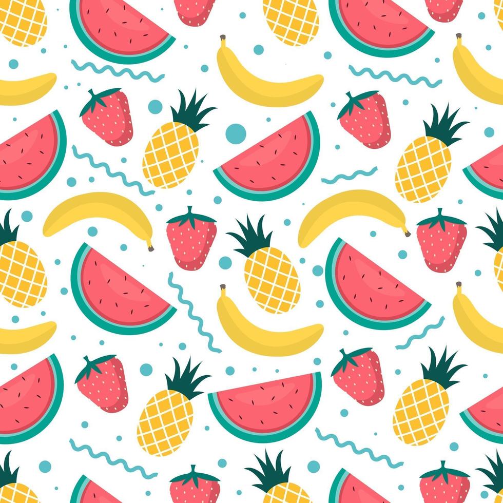 Freshy fruity summer seamless pattern vector