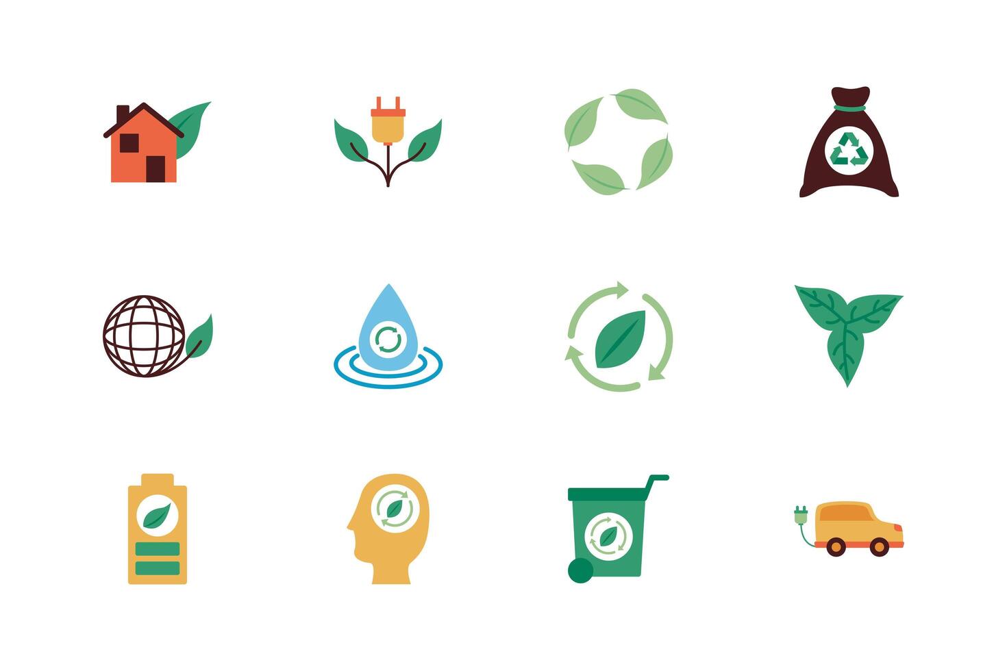 bundle of environment set icons vector