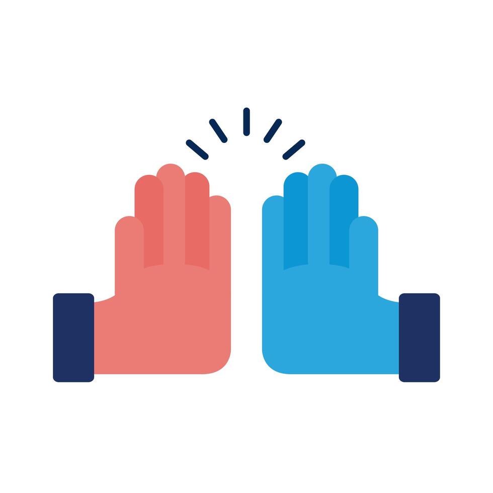 hands crashing solidarity flat style vector