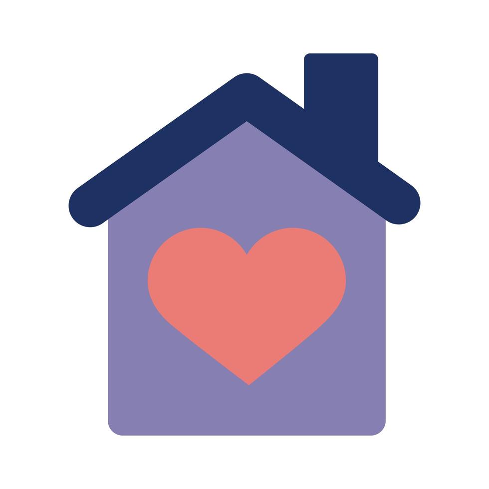 casa con corazón solidario estilo plano vector