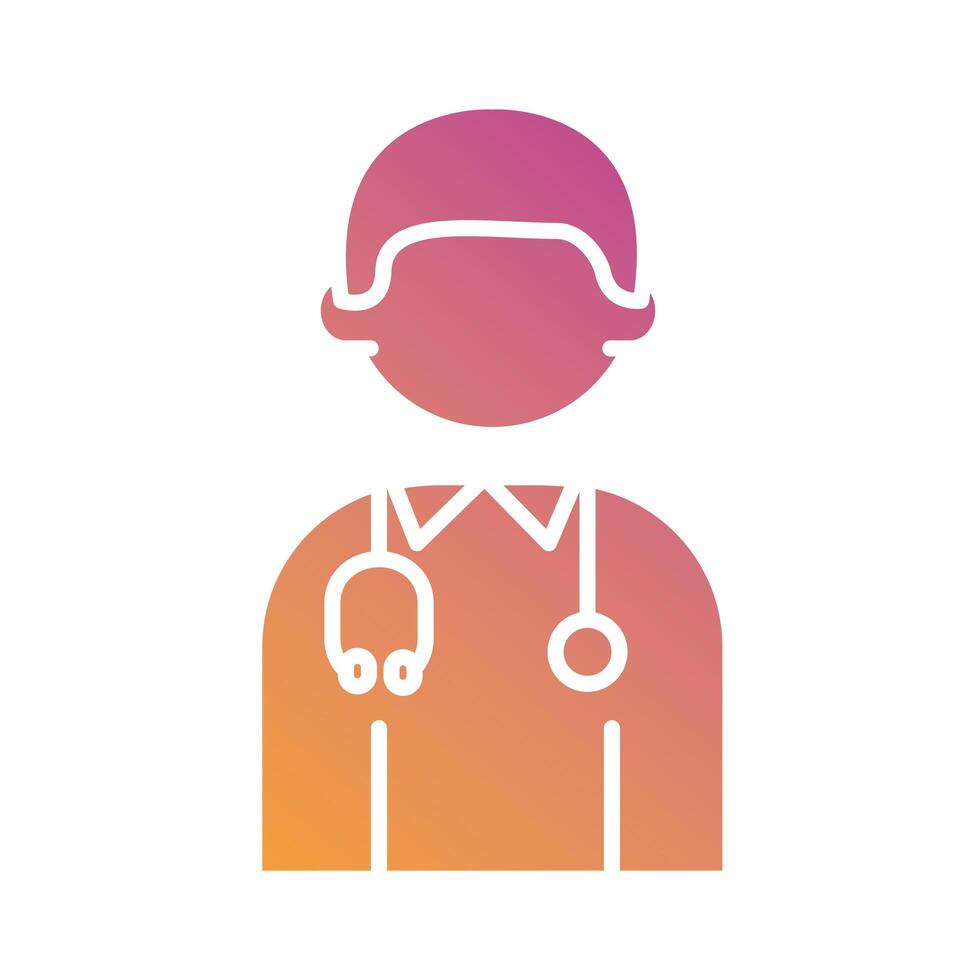 doctor with stethoscope gradient silhouette style vector