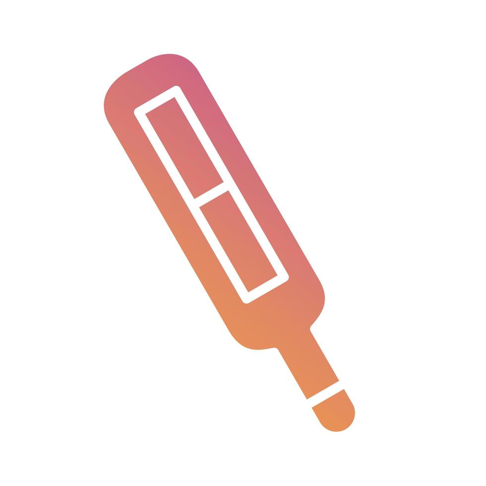 medical thermometer tool gradient silhouette style vector