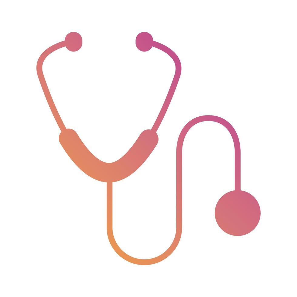 medical stethoscope tool gradient silhouette style vector