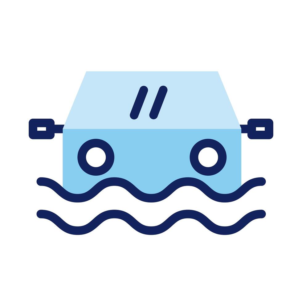 flood insurance line and fill style icon vector