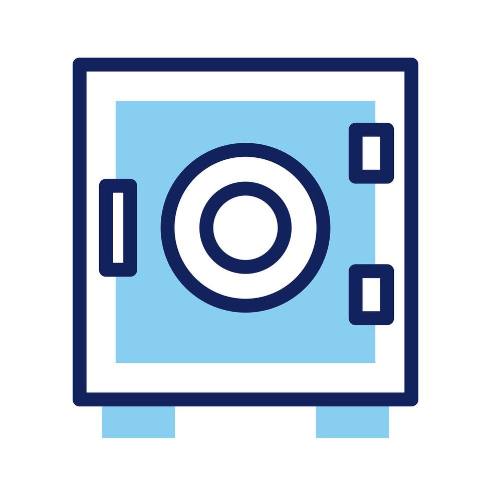 safe box line and fill style vector