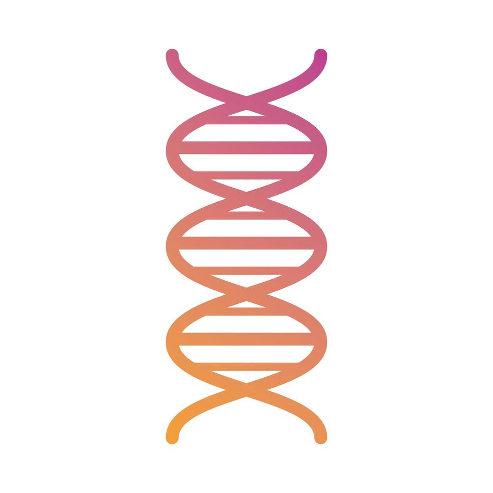 molécula de adn símbolo médico gradiente silueta estilo vector