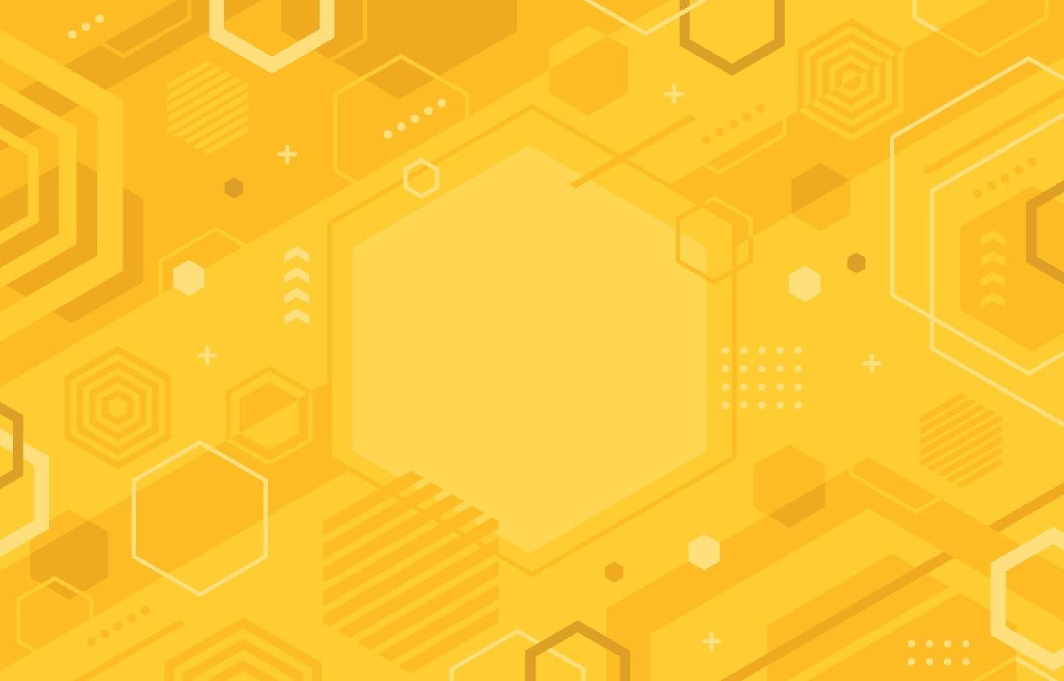 Flat Yellow Hexagonal Background vector