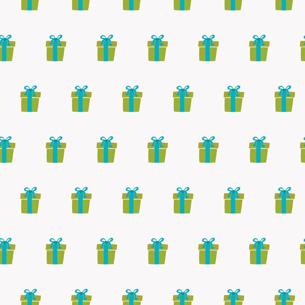 Vector seamless pattern with gift boxes on white background