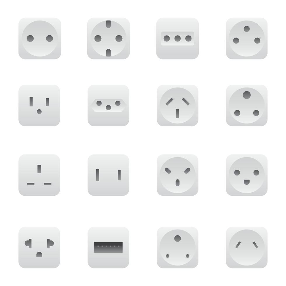 Socket outlet icon set vector